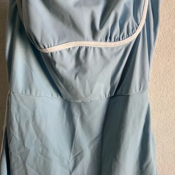 West Fade Light Blue Contrast Piping Pickleball Tennis Sporty New Mini Dress XS - Picture 6 of 16